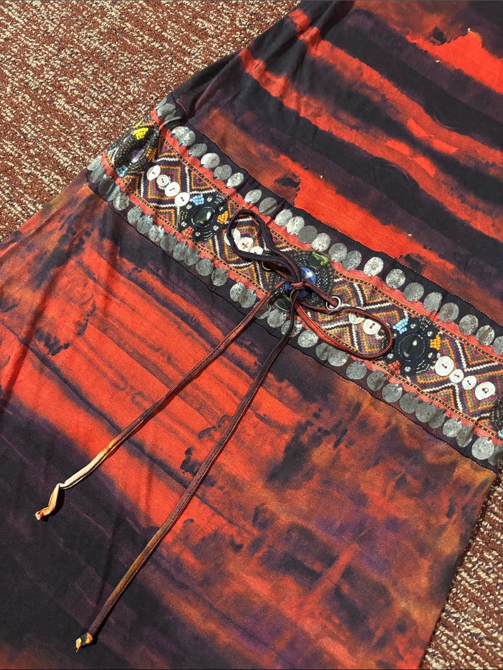 Vintage Desigual 90’s y2k maxi dress stretch jersey drop waist loose fit top M - Picture 8 of 16